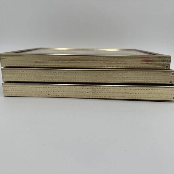 3 Vintage Standing Shadow Box Gold Toned Picture Frame 8" X 10" - Picture 6 of 6